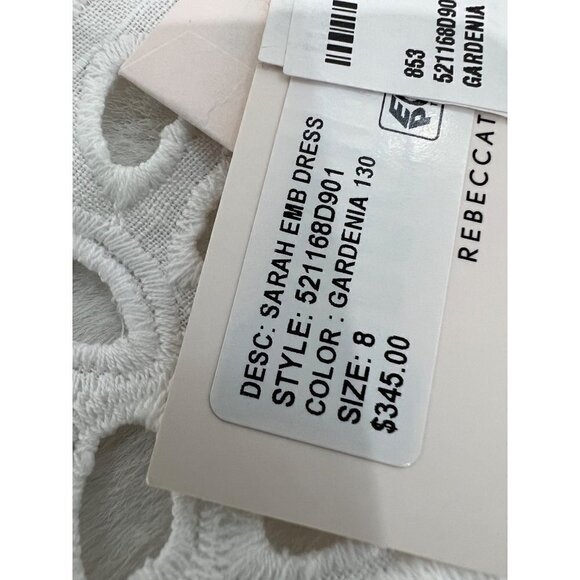 NWTD Rebecca Taylor Size 8 Sarah Embroidered Shift Dress Color Gardenia MSRP$345 - Picture 5 of 13